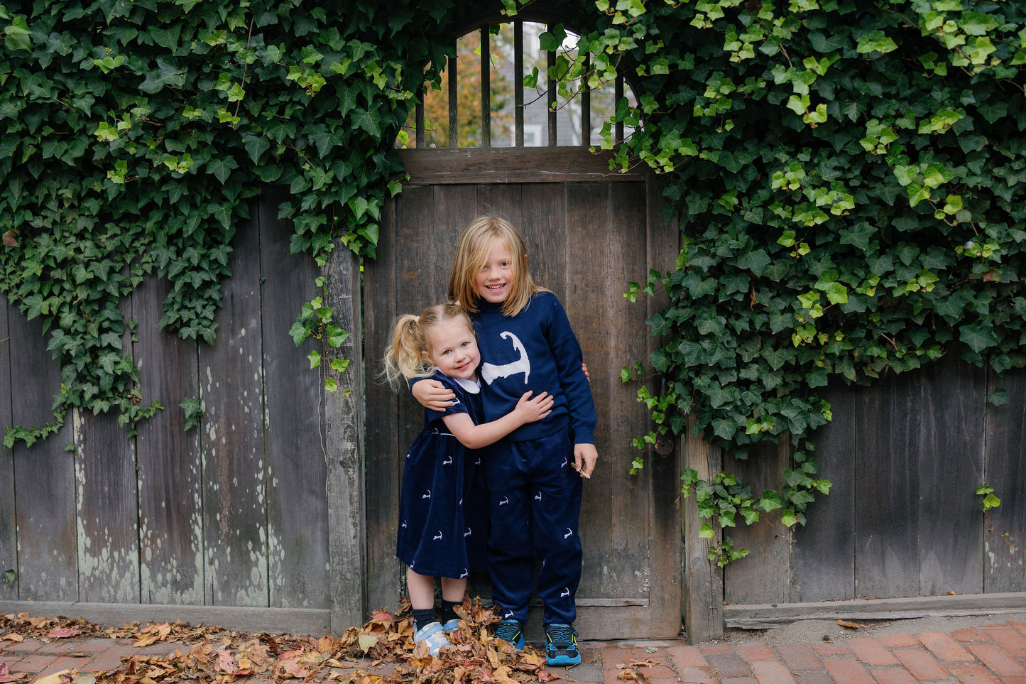 Navy Corduroy Pants with White Cape Cods