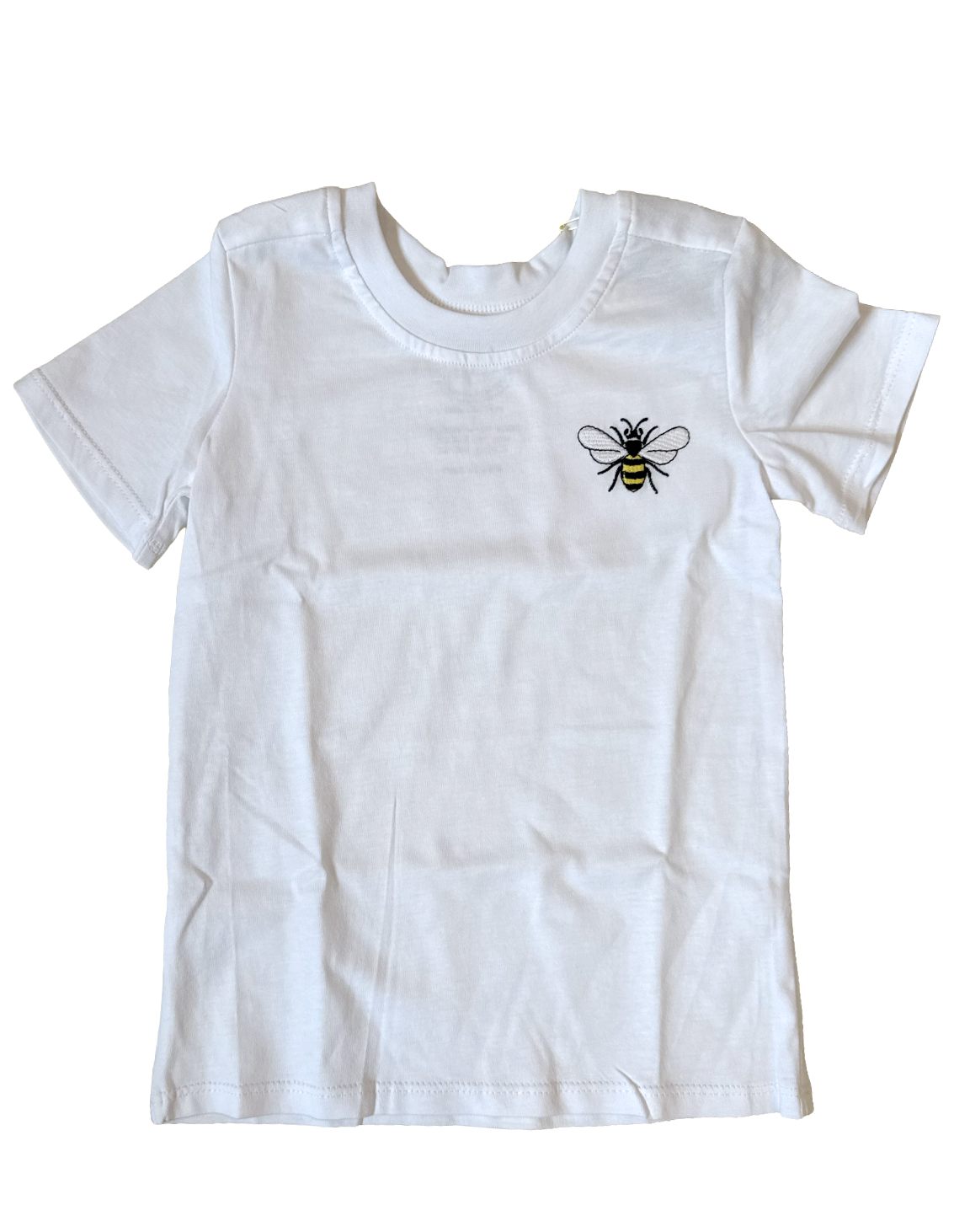 White Embroidered Bee Icon Tee Shirt