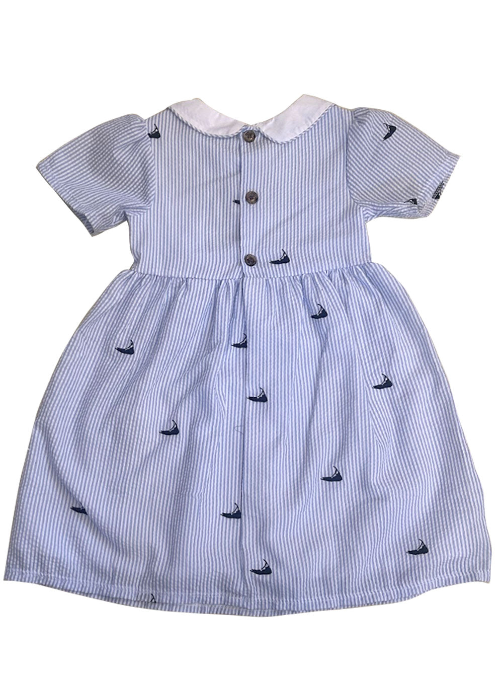 Light Blue Seersucker Nantucket Dress with Peter Pan Collar