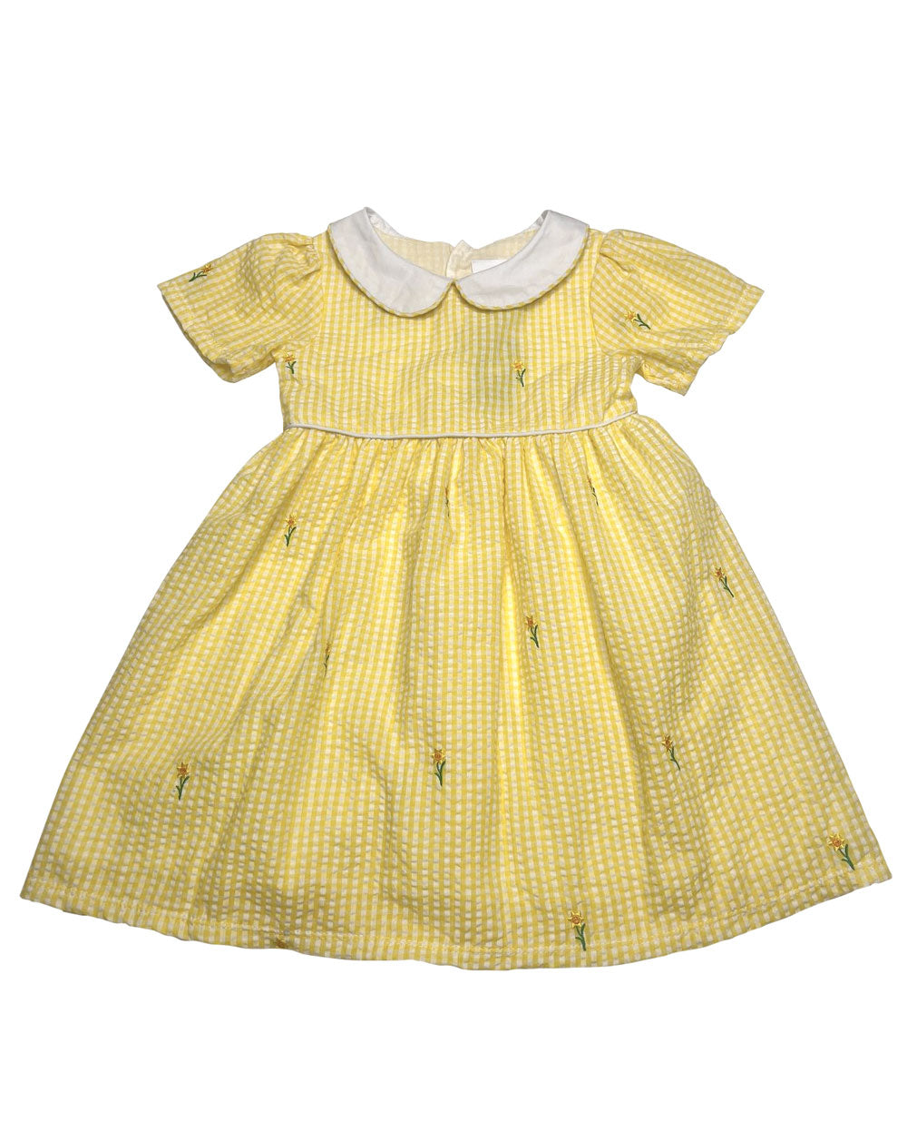 Yellow Gingham Daffodil Dress with Peter Pan Collar