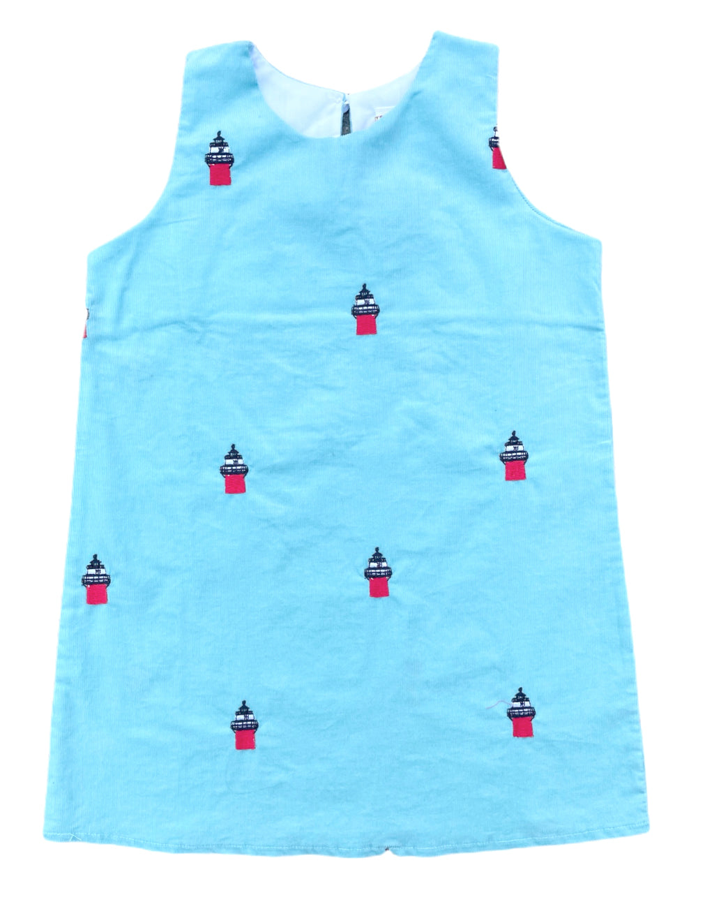 Turquoise Corduroy Jumper Dress with Embroidered Bug Light 0-6 Turquoise Corduroy Jumper Dress with Embroidered Bug Light 0-6