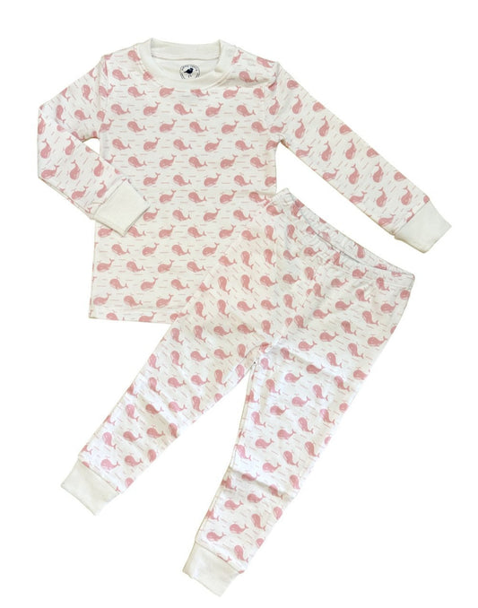 Pink Whales + Waves Pajama Set