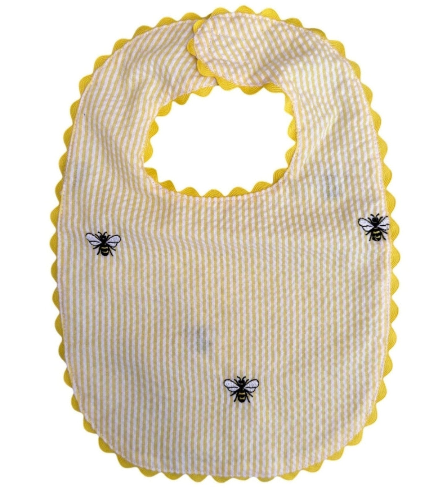 Yellow Seersucker Bee Bib