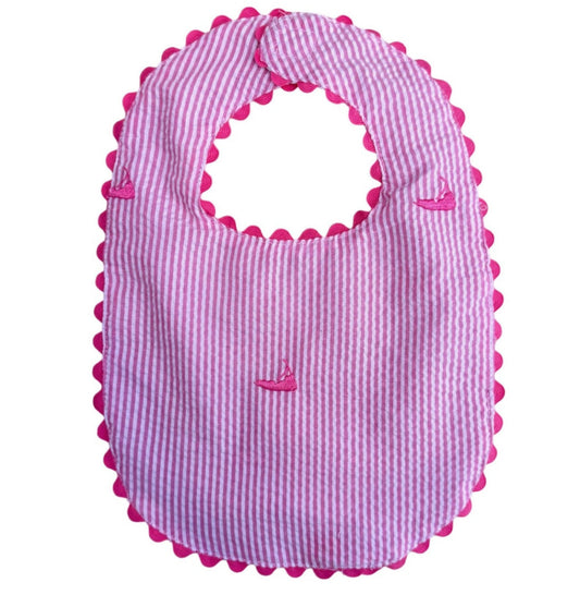 Pink Seersucker Nantucket Bib