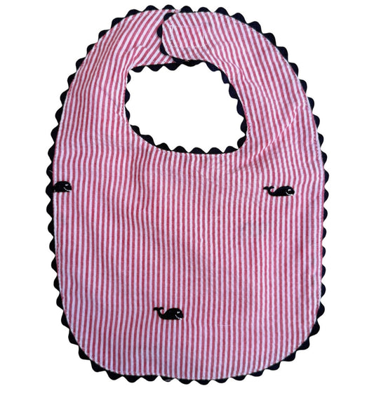 Red with Navy Whale Bib