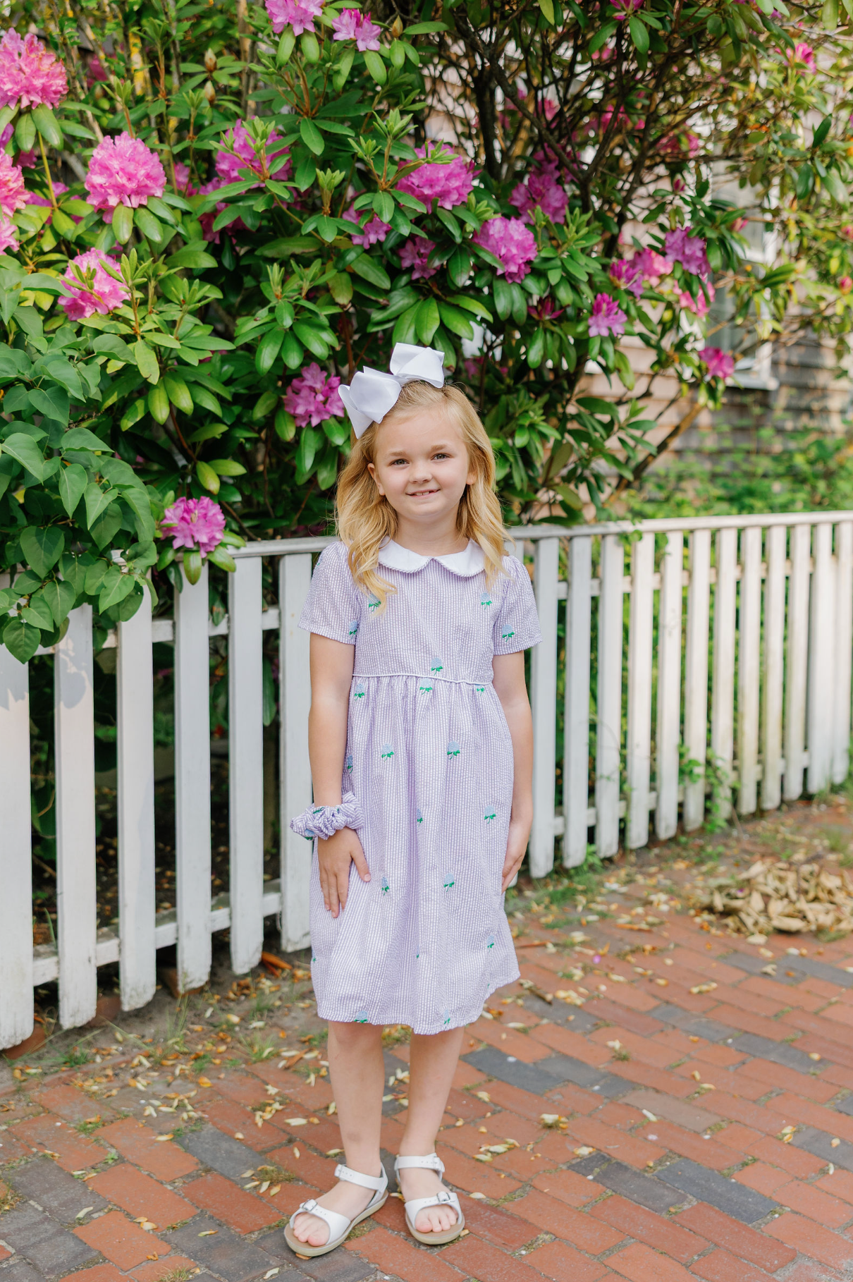 Lilac Hydrangea Dress with Peter Pan Collar