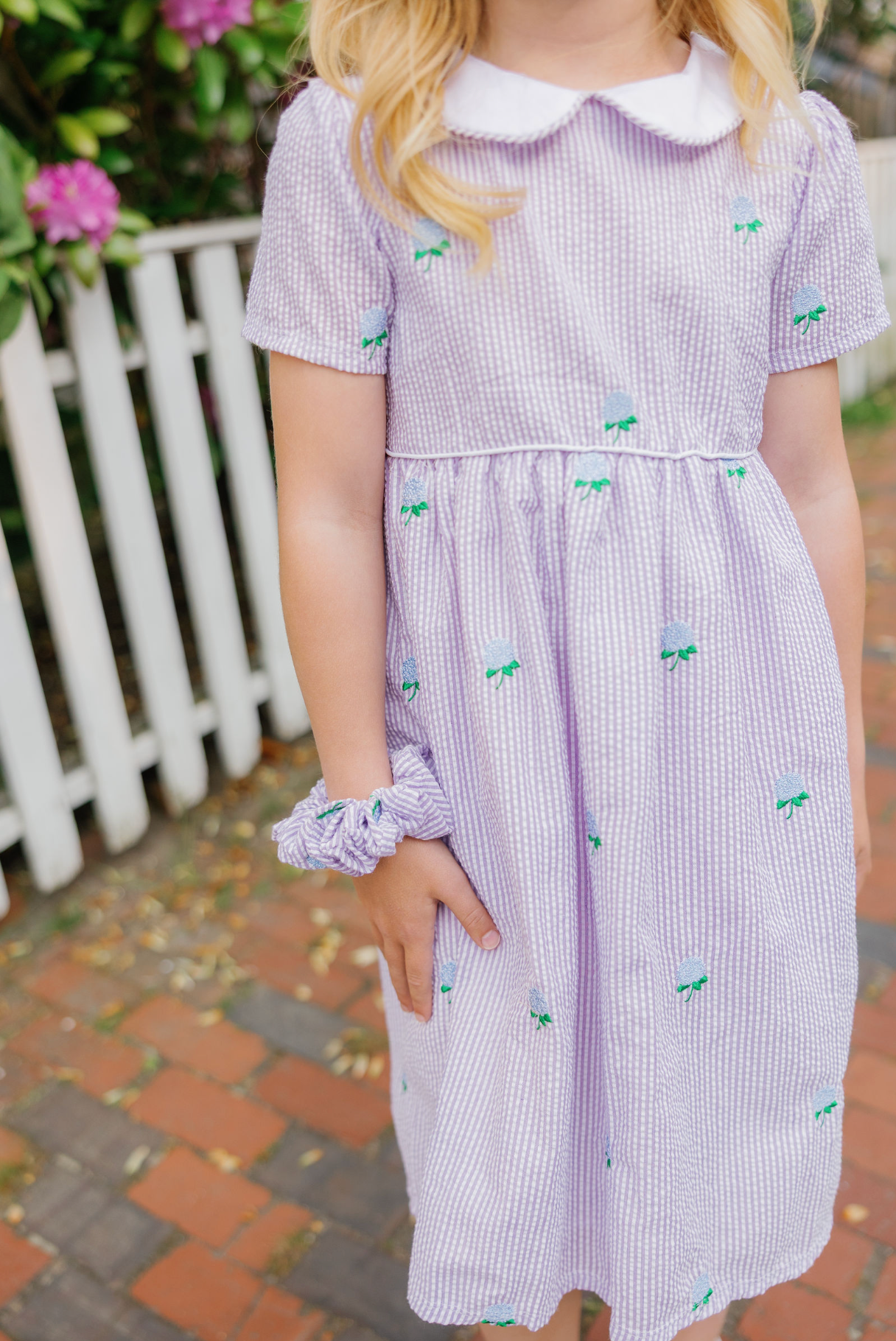 Lilac Hydrangea Dress with Peter Pan Collar