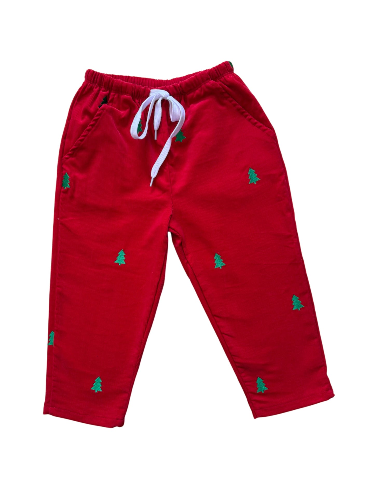 Red Corduroy Pants Christmas Trees
