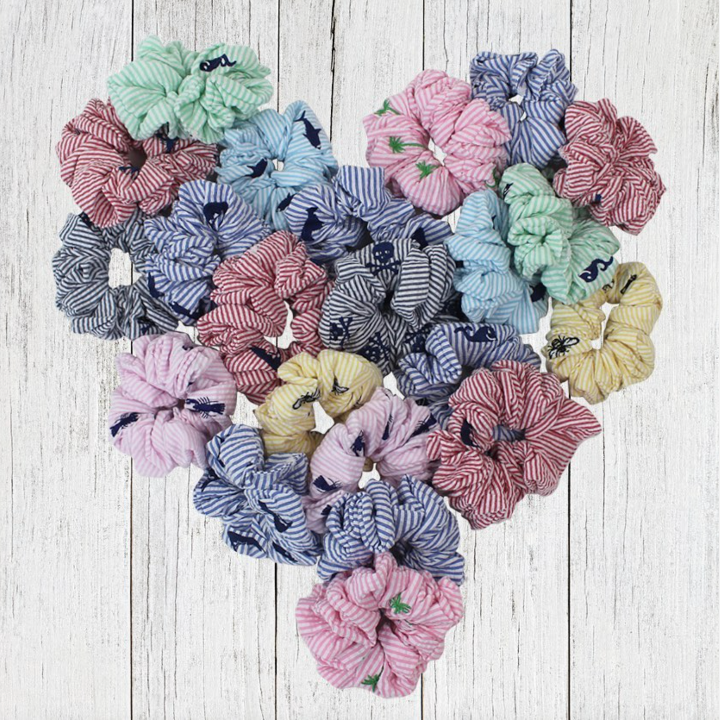 Custom Embroidered Logo Seersucker Scrunchies