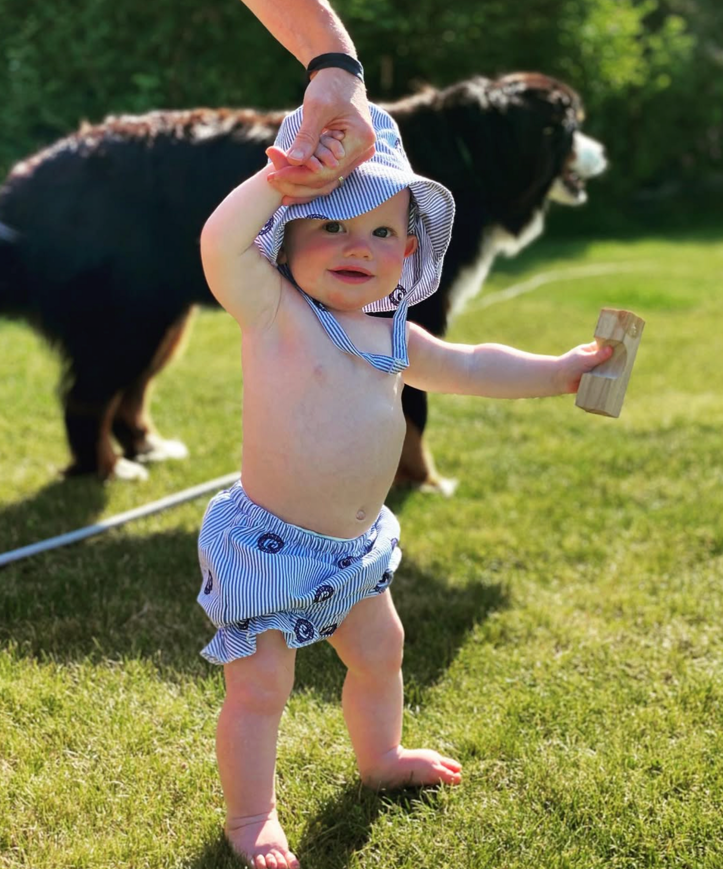 Custom Embroidered Seersucker Logo Baby Bucket Hats
