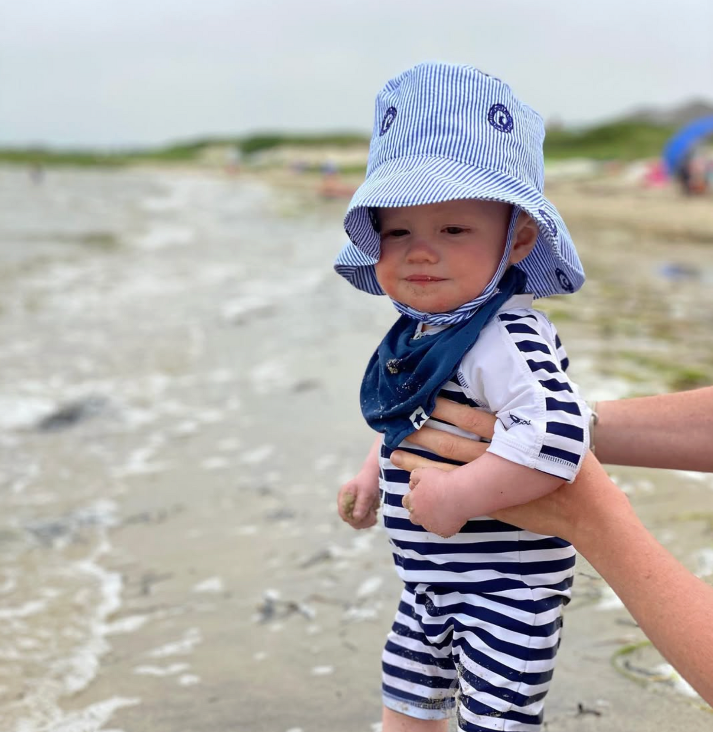 Custom Embroidered Seersucker Logo Baby Bucket Hats