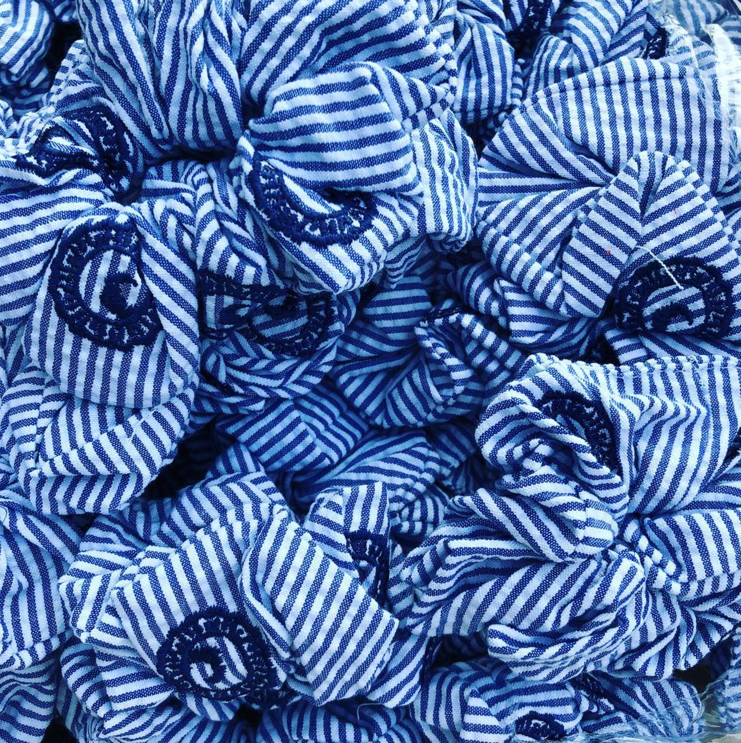 Custom Embroidered Logo Seersucker Scrunchies