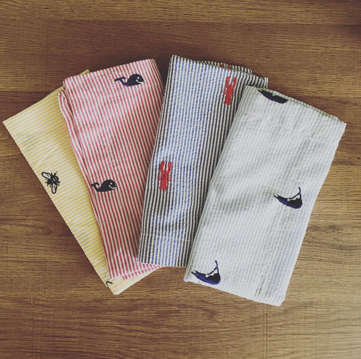 Custom Embroidered Seersucker Logo Dog Bandanas