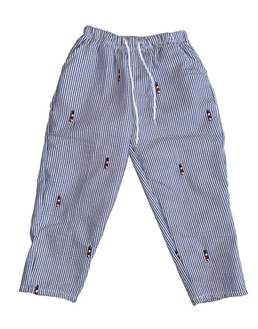 Blue Seersucker Pants with Lighthouse