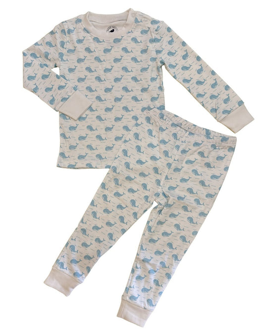 Blue Whales + Waves Pajama Set