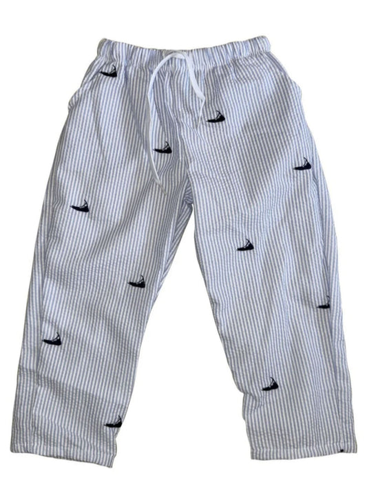 Light Blue Seersucker Pants with Nantuckets