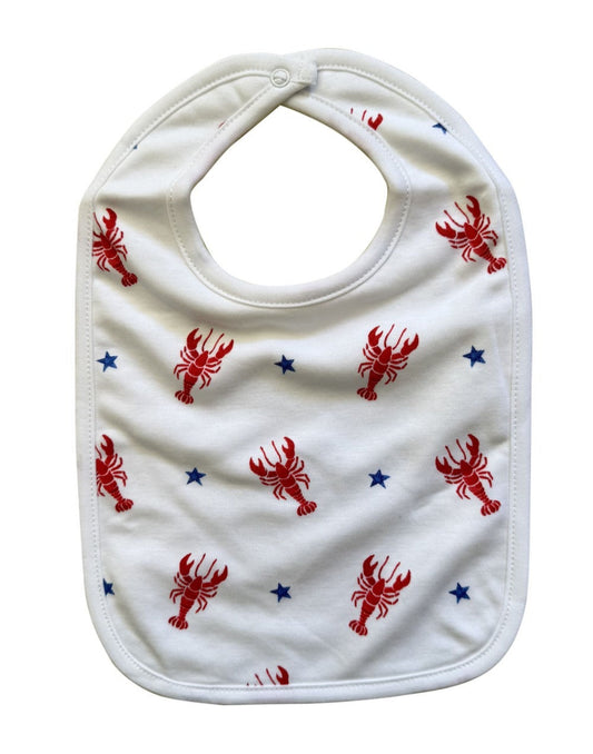 Lobster + Stars Baby Bib