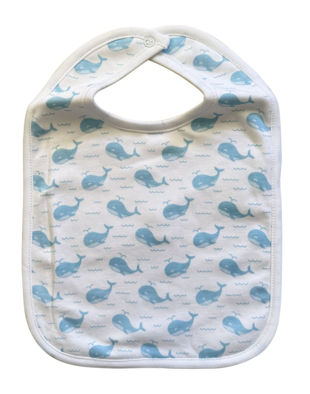 Blue Whales + Waves Baby Bib