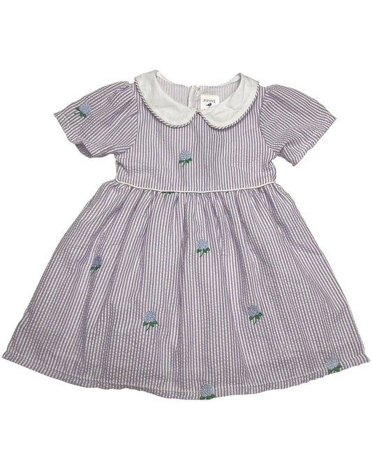 Lilac Hydrangea Dress with Peter Pan Collar