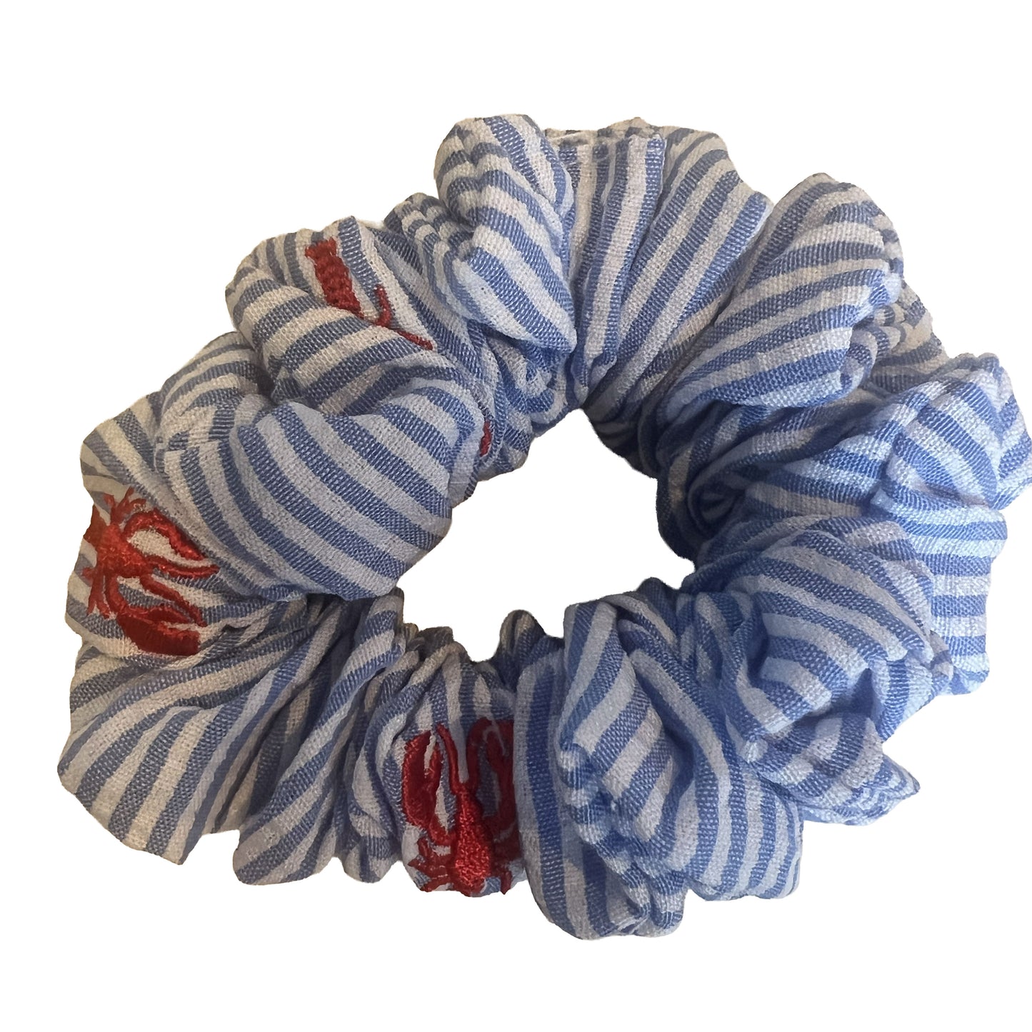 Light Blue with Red Lobster Scrunchie