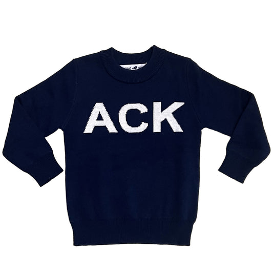 Navy ACK Cotton Crewneck Kids Sweater