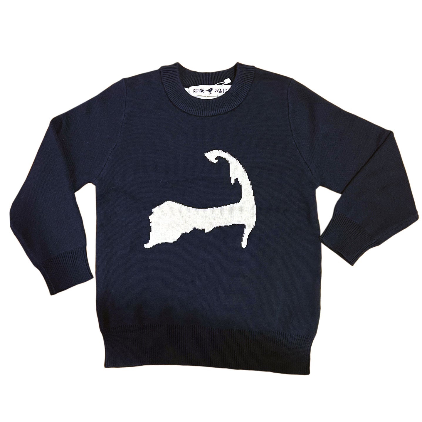 Navy Cape Cod Cotton Crewneck Kids Sweater