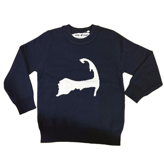 Navy Cape Cod Cotton Crewneck Kids Sweater
