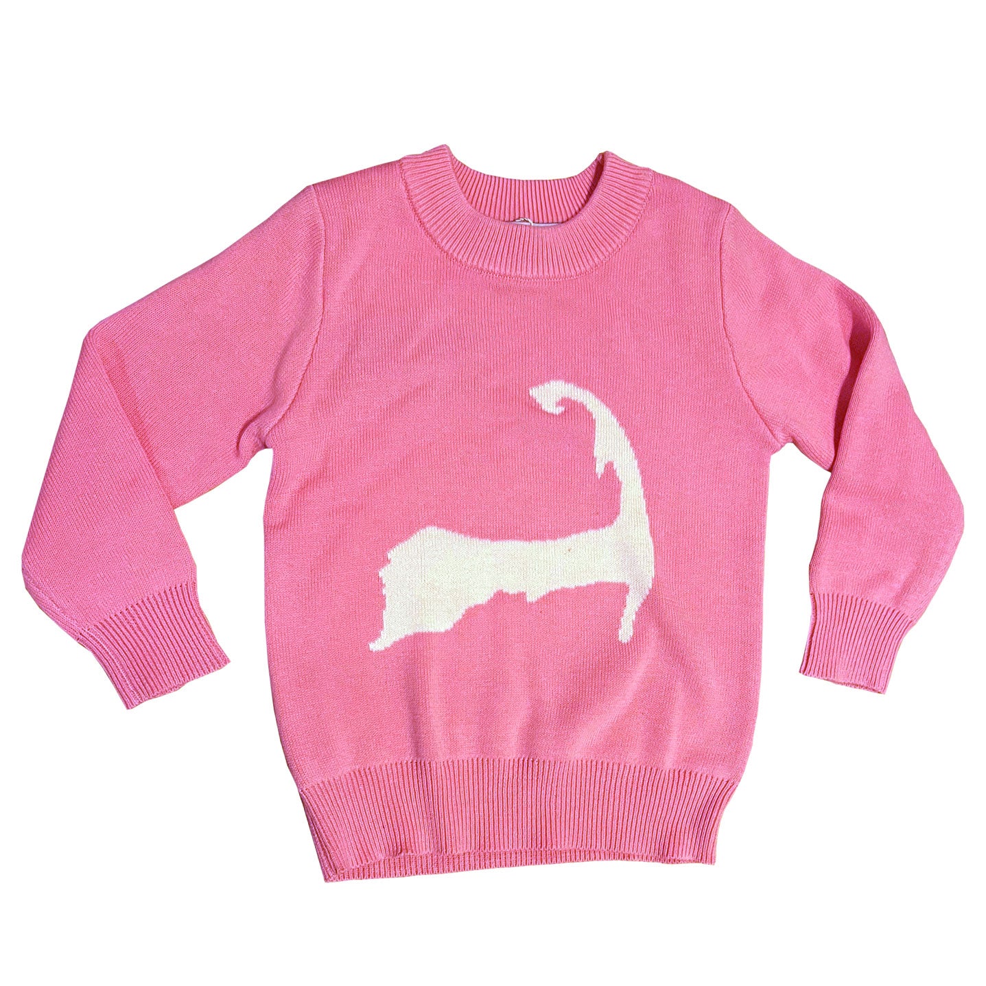 Pink Cape Cod Cotton Crewneck Kids Sweater