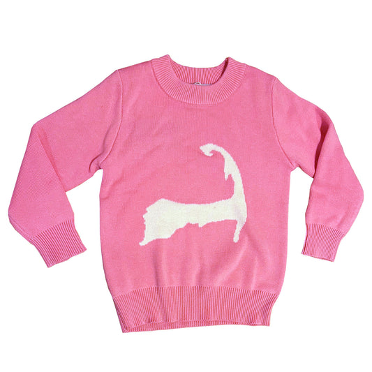 Pink Cape Cod Cotton Crewneck Kids Sweater