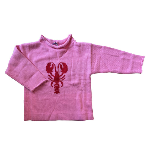 Lobster Rollneck Sweater, Pink & Red