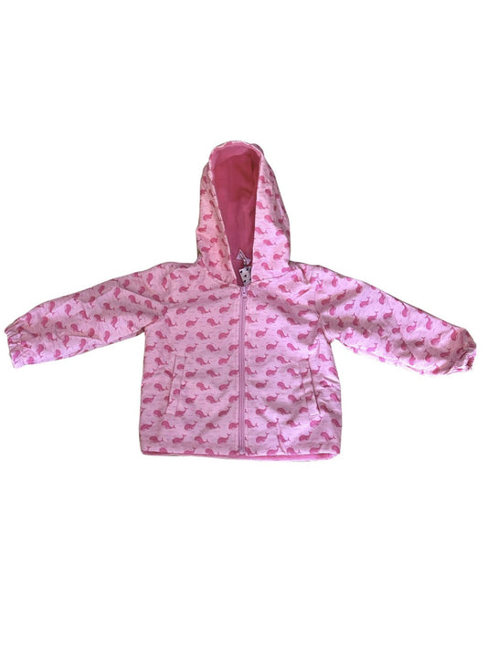 Pink Whale + Waves Raincoat